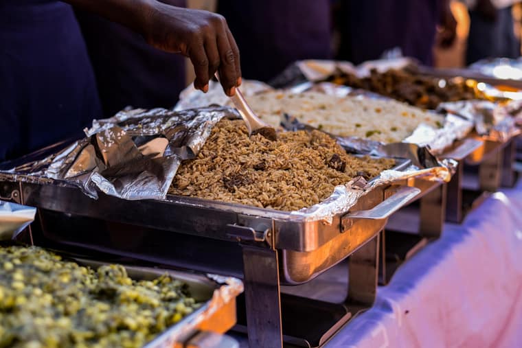 Chef serving at an event
